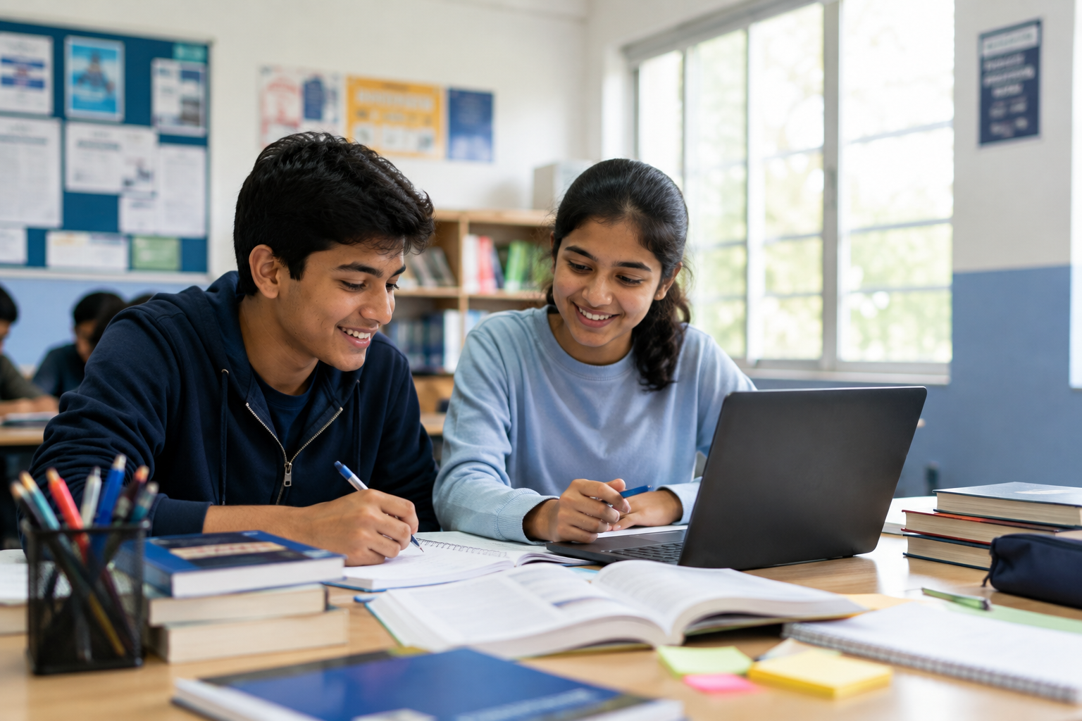Students studying together